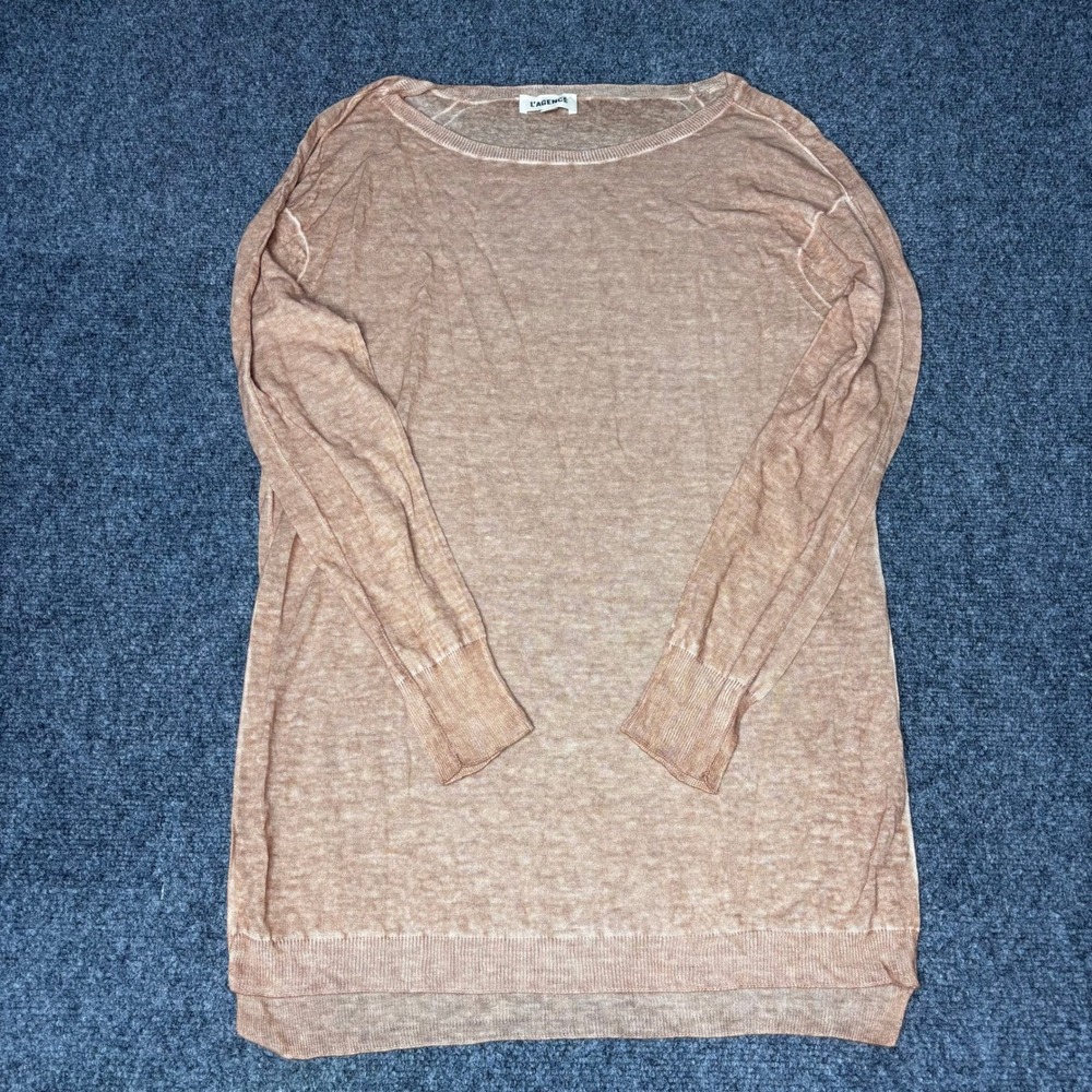 L'AGENCE Women's Long Sleeve Lightweight Knit Sweater Top Rose S‎ P